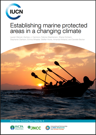 Front cover of the 'Establishing marine protected areas in a changing climate' publication.